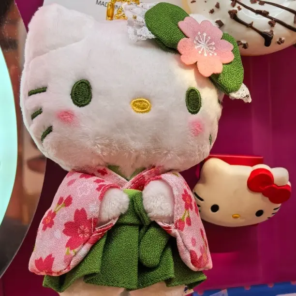 抹茶和服可爱毛绒凯蒂猫包包挂件时尚挂饰