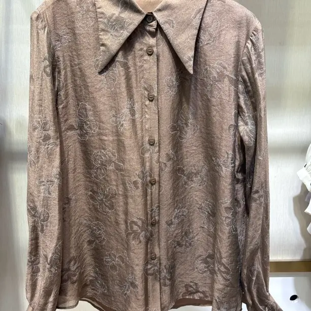 衬衣女  新款高级复古感法式长袖百搭衬衫