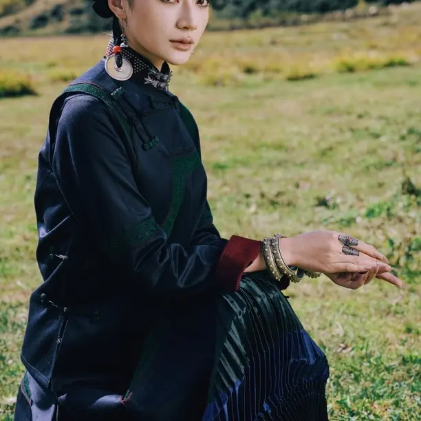 均码民族风彝族显瘦中长款套装三件套