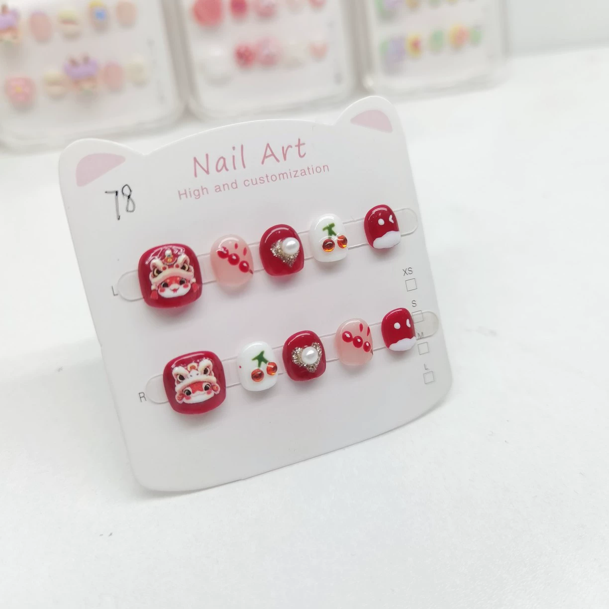 【新年灵蛇】2025蛇年新款小朋友美甲纯手工可爱卡通3-12岁穿戴式