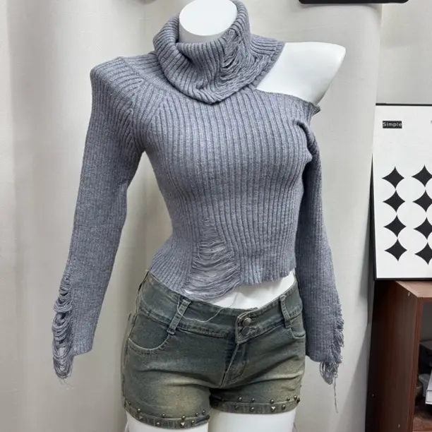 翻领针织开衫外套女秋冬复古温柔风法式条纹设计感小众内搭上衣