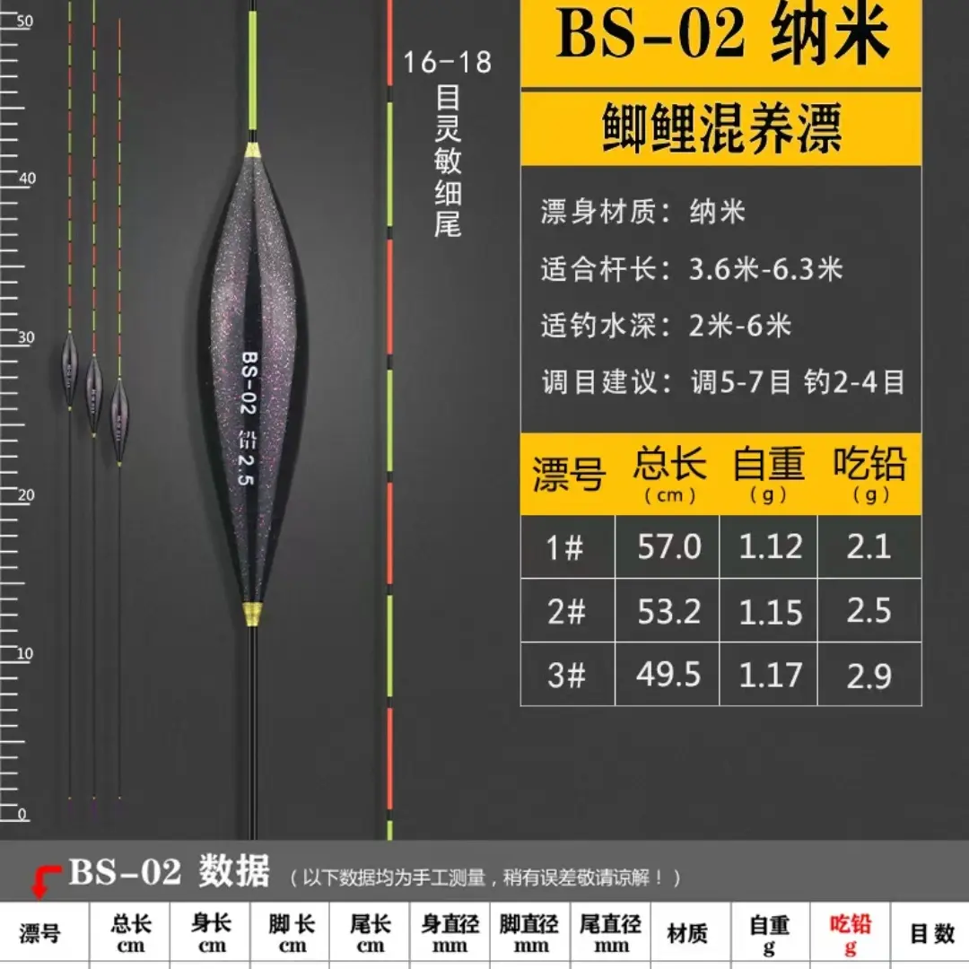 纳米高灵敏轻口滑口鲫鱼漂黑坑野钓醒目渐细尾加粗尾浮漂
