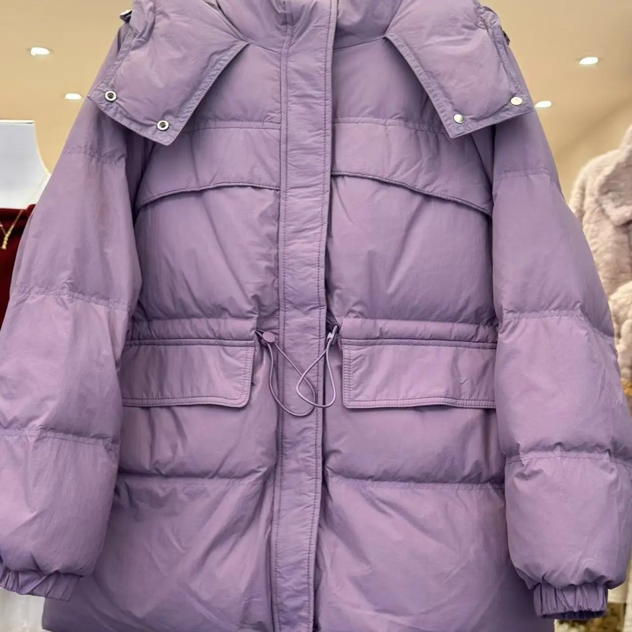 韩系！收腰连帽yuyu外套