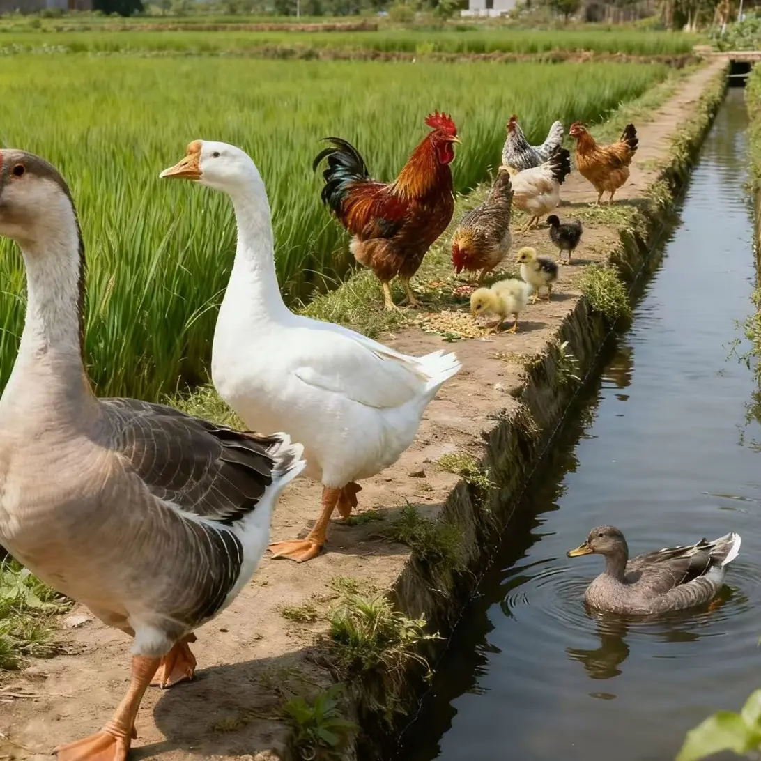 正宗农家散养一只鹅+两只鸭毛重13-15斤左右无激素自然喂现杀