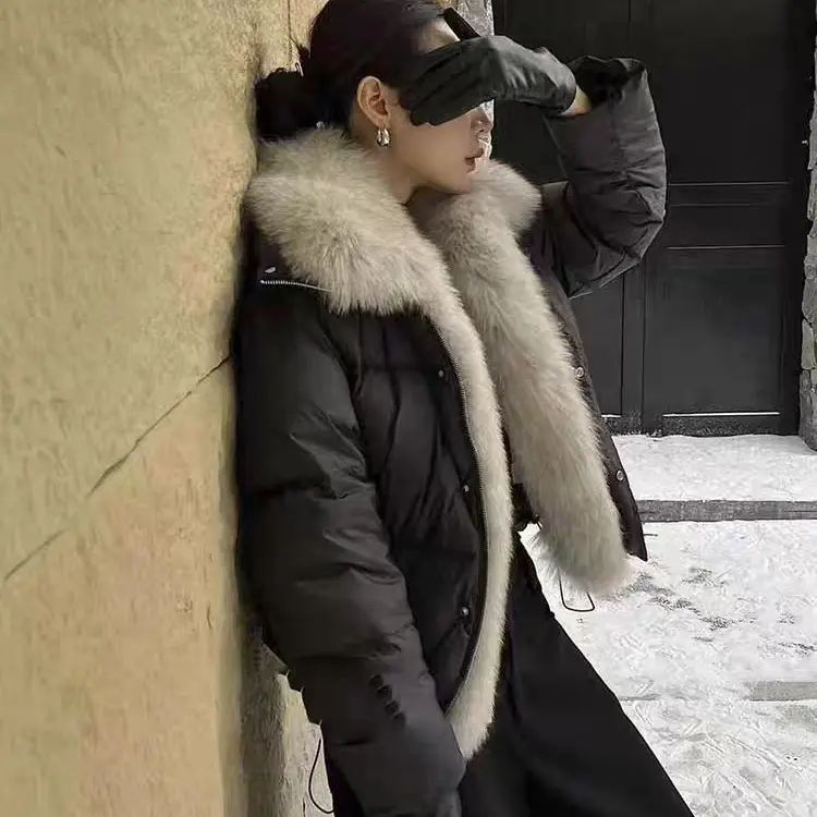 留刻韩版设计师款立领领白鸭绒服简约休闲百搭羽绒服外套