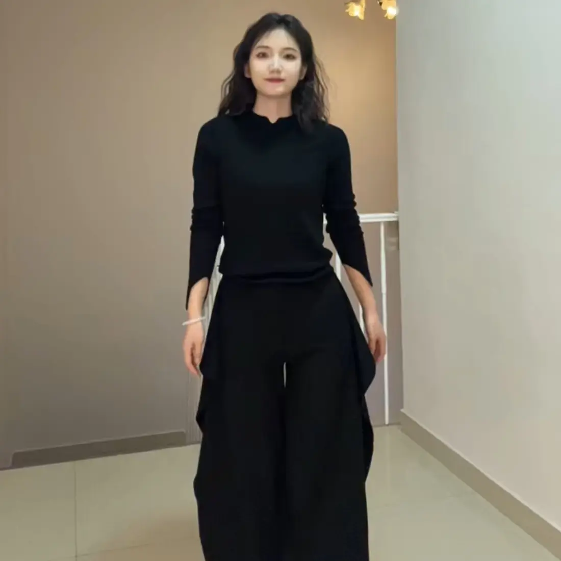 立领长袖上衣冬季新款显瘦百搭上衣