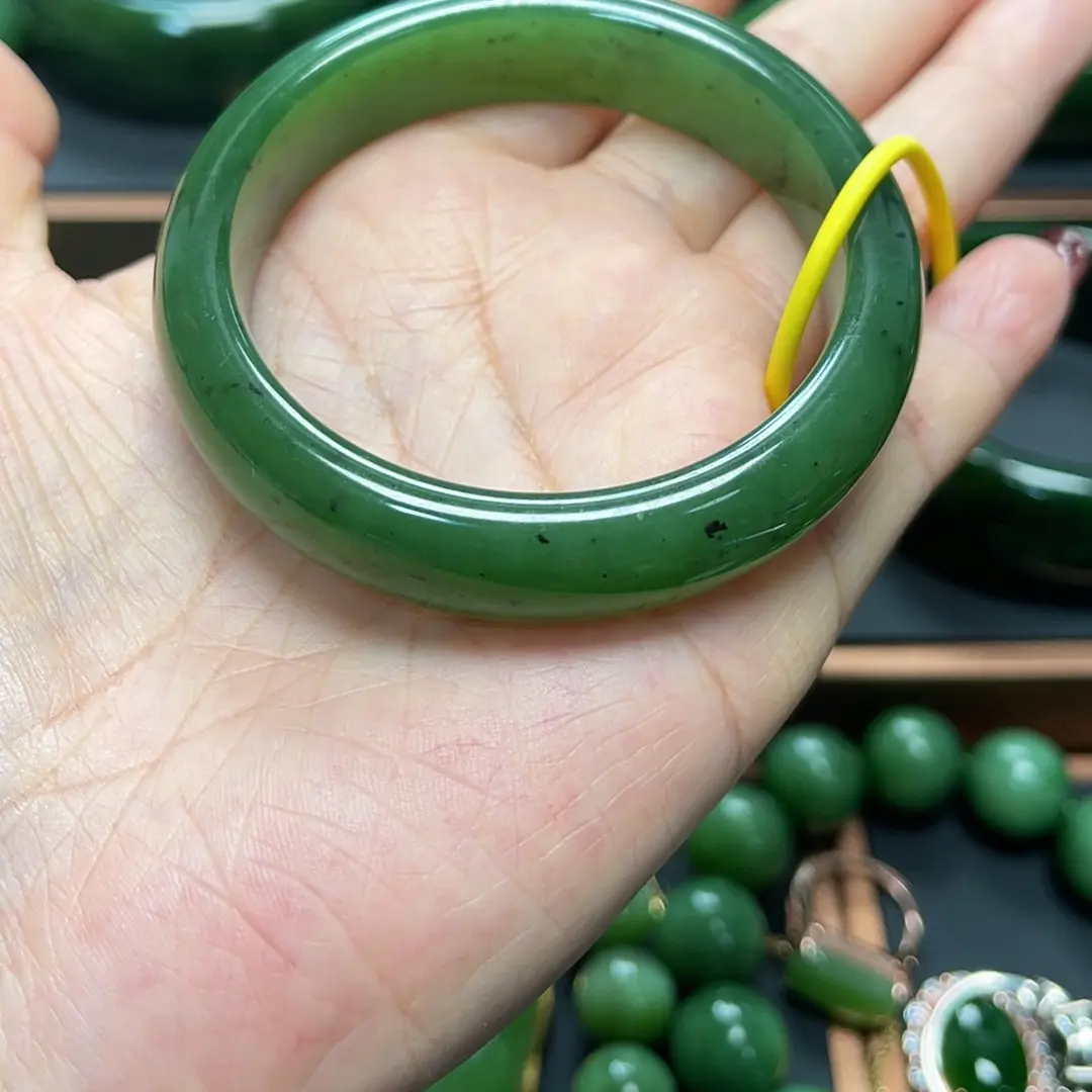 和田玉碧玉老矿料手镯多样圈口可选57.6