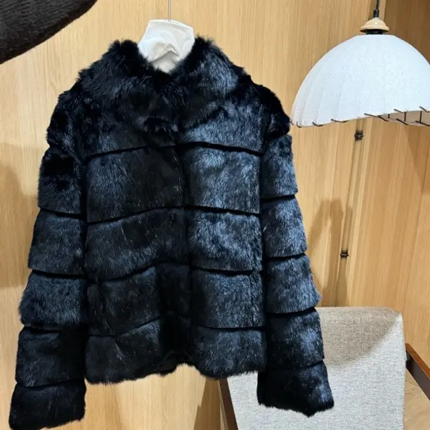 【橘子小姐】黑色毛毛外套