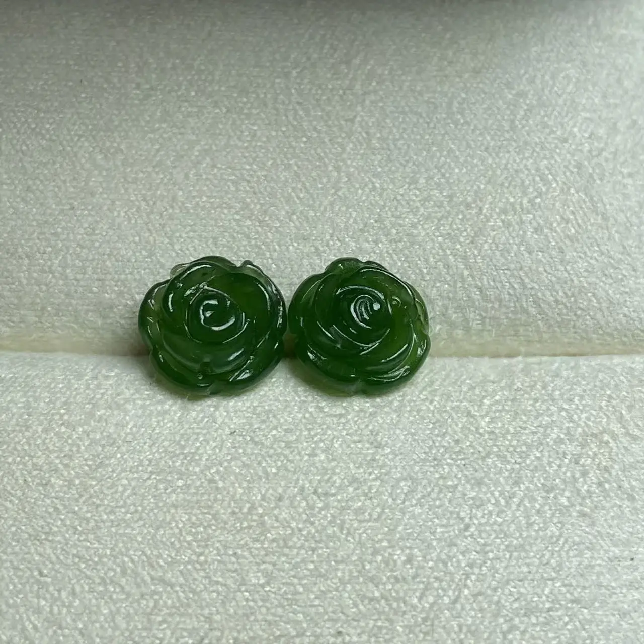 和田玉碧玉S925银镶时尚百搭玫瑰花耳饰颜色多样