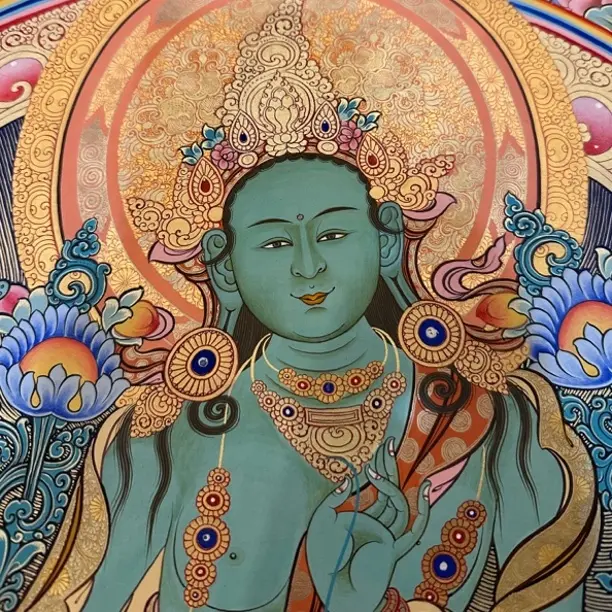 纯手绘精品唐卡，寓意吉祥守护平安佛堂装饰