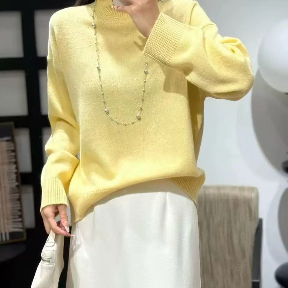 【裙皇可人儿】梅姐家 半高领常规针织长袖秋冬毛针织衫