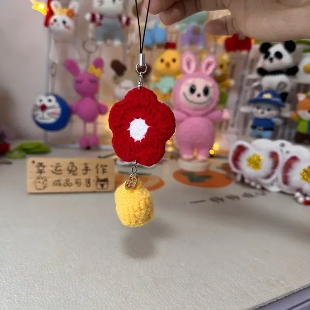 毛线DIY手工钩织有钱花车挂件可做手机挂件成品创意礼物