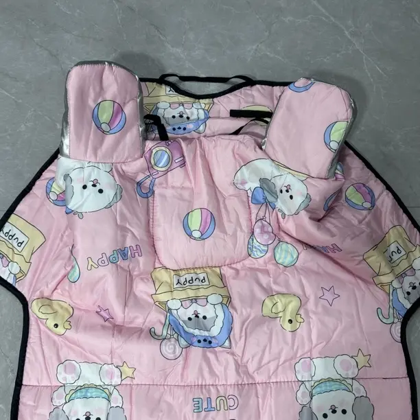 冬季加绒加厚防水防风电动车挡风被大包围护肩款