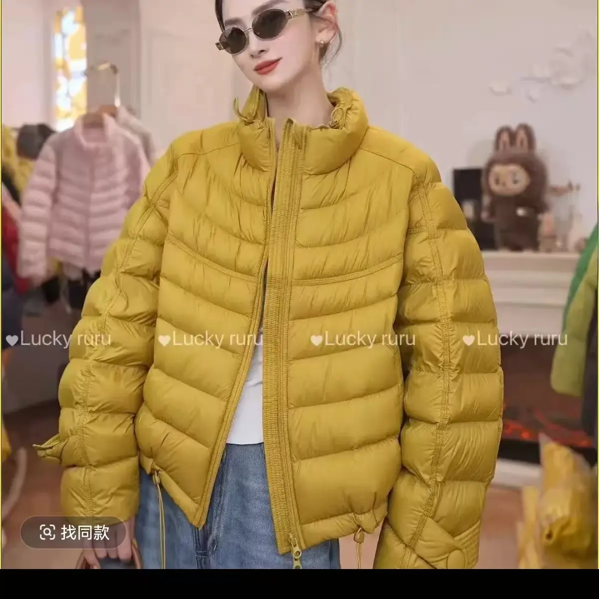 短款优等品立领常规款极简风法式落肩袖纯色