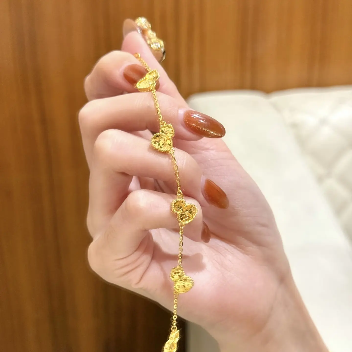 铜合金亚克力手链 铜合金 古法碎冰冰葫芦珠串精美百搭时尚