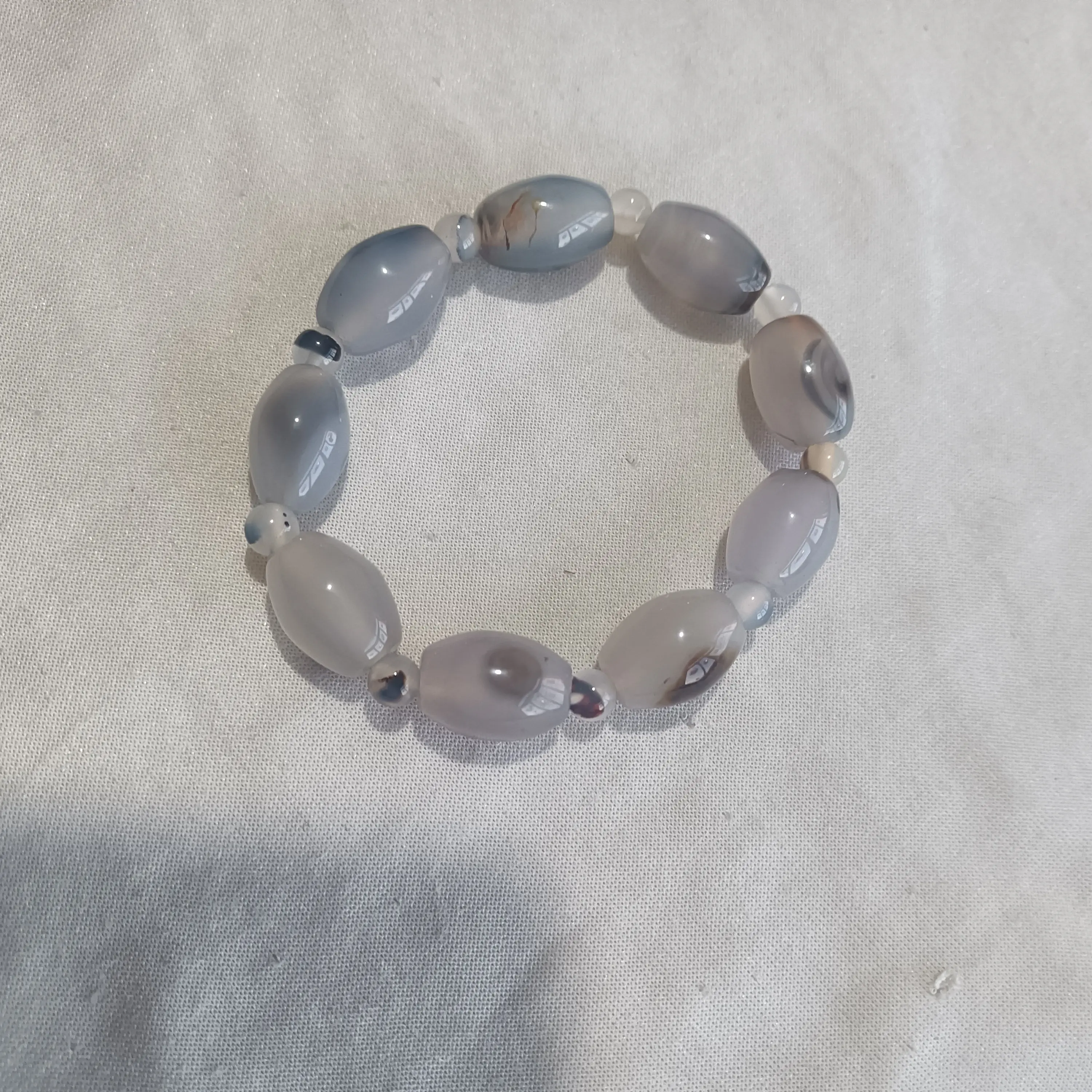 天然玛瑙桶珠小圆珠组合手链饰品