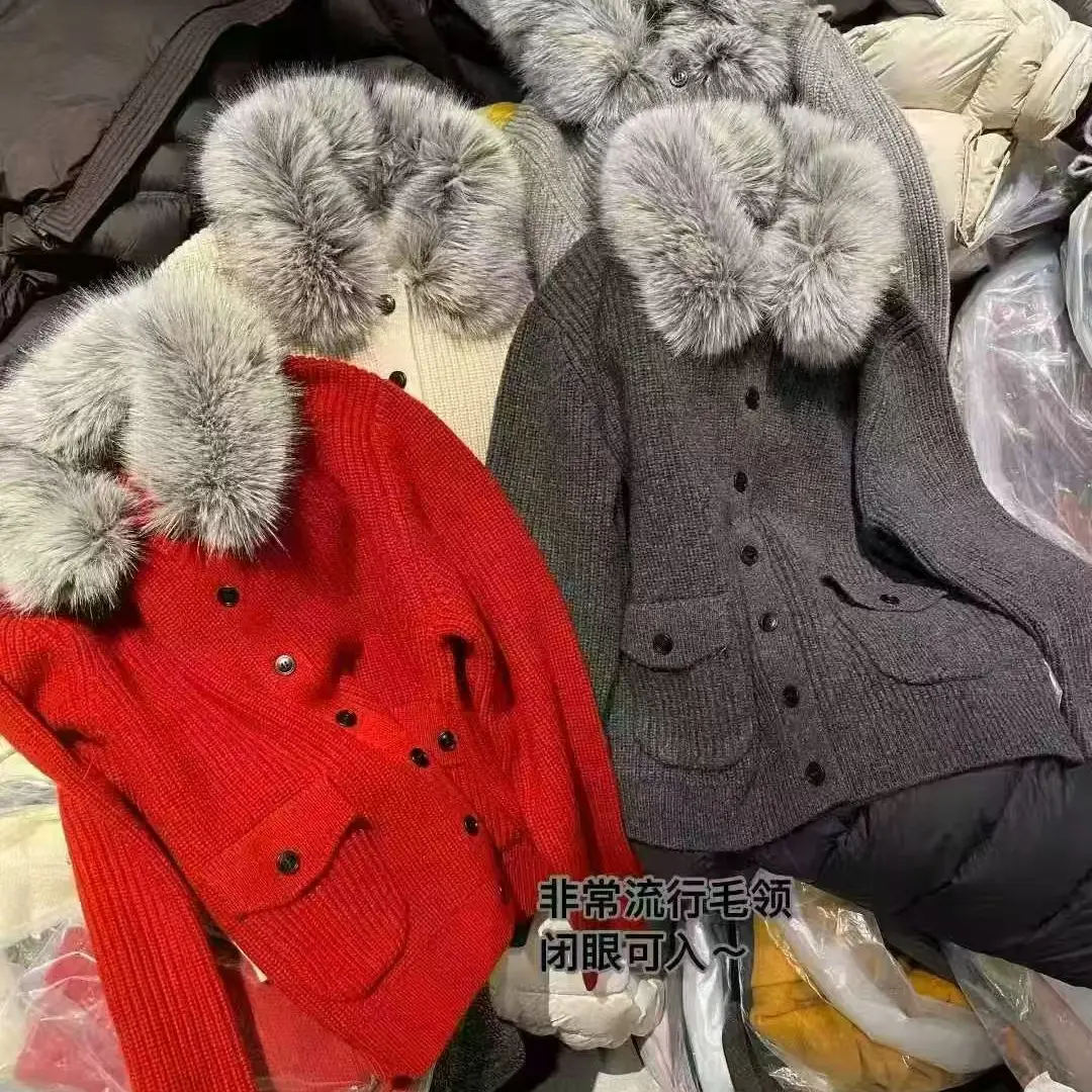 冬季静奢风领螺纹针织全保暖慵懒风外套11920#