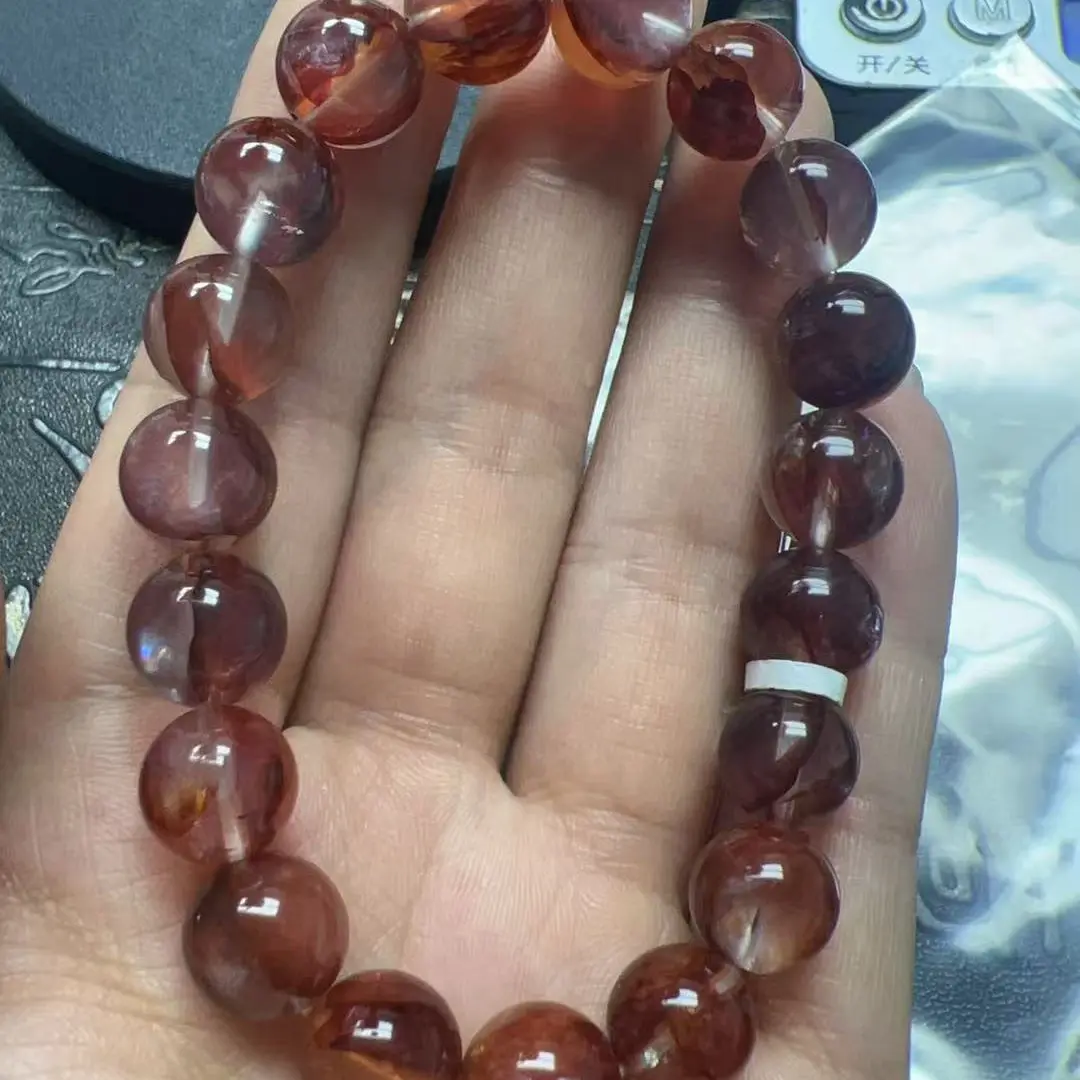 天然水晶红胶花幽灵