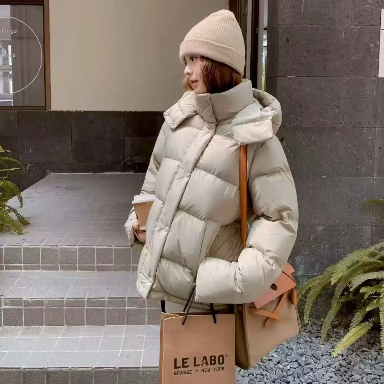LULU同款5格杜邦新国标90白鸭绒羽绒服短款