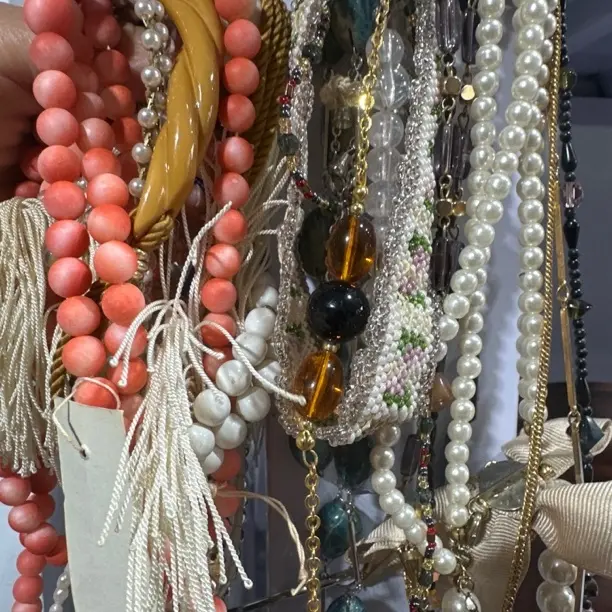 合金项链 铜合金海螺双层珠树脂流苏小众时尚百搭