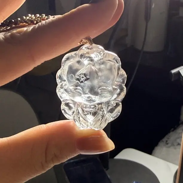 非金属大理石吊坠 白水护主  招花古月