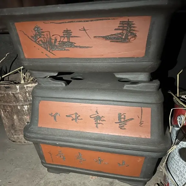 50长方形紫砂花盆适合室内花卉盆景假山造景使用