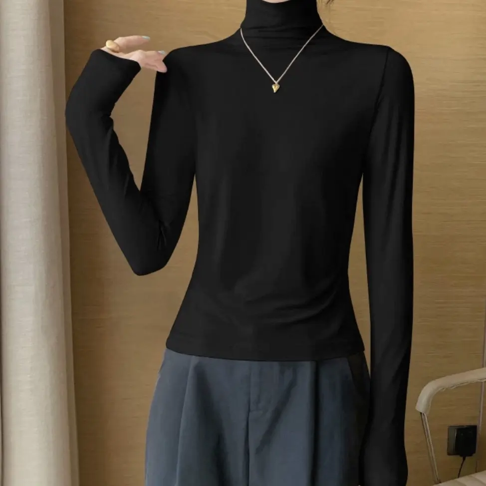 【橘子小姐】2026新款莫代尔显瘦修身打底针织衫