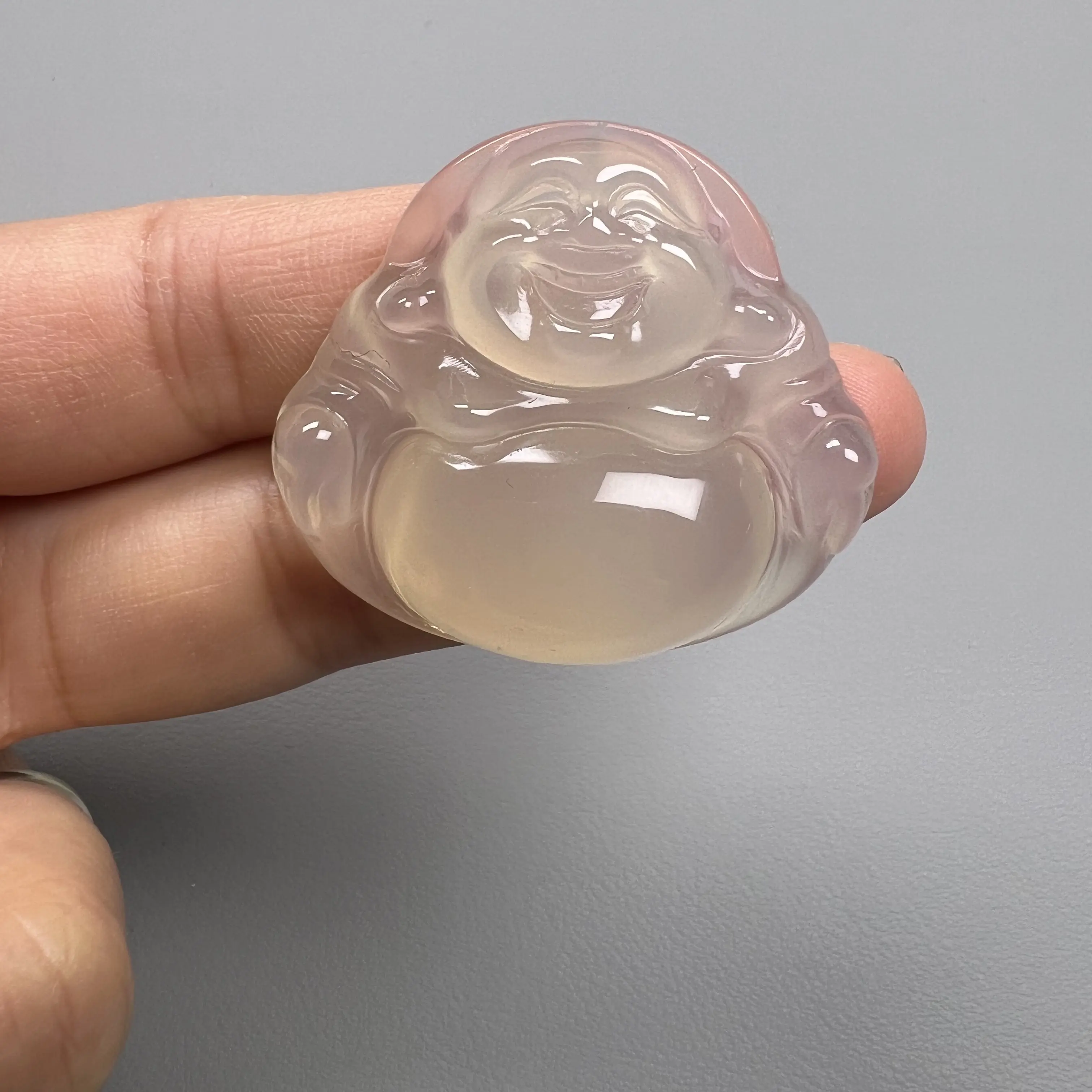 天然玛瑙高冰佛公吊坠