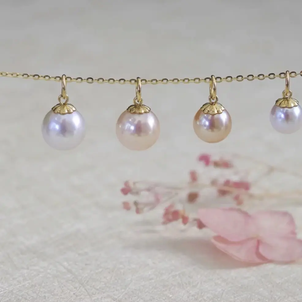 18k金6mm小滴流挂件吊坠托一款多用｜挂件简约搭配万能链可做吊坠