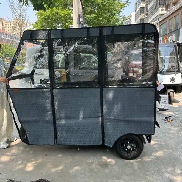 电动三轮车新款加厚耐磨 皮革网纱款 防晒遮阳 防风遮雨 四季通用