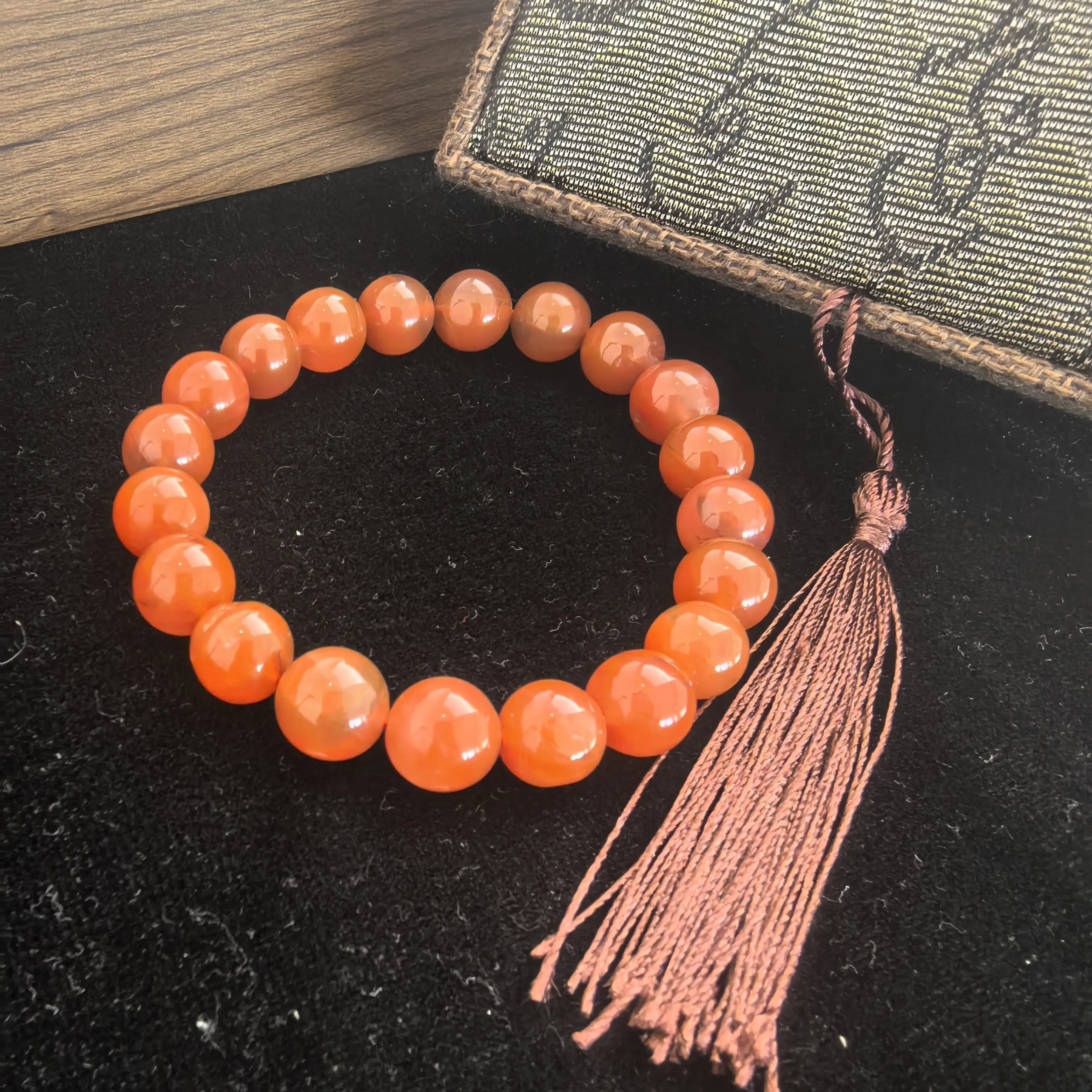 天然南红玛瑙樱桃红单圈手链女款百搭时尚饰品