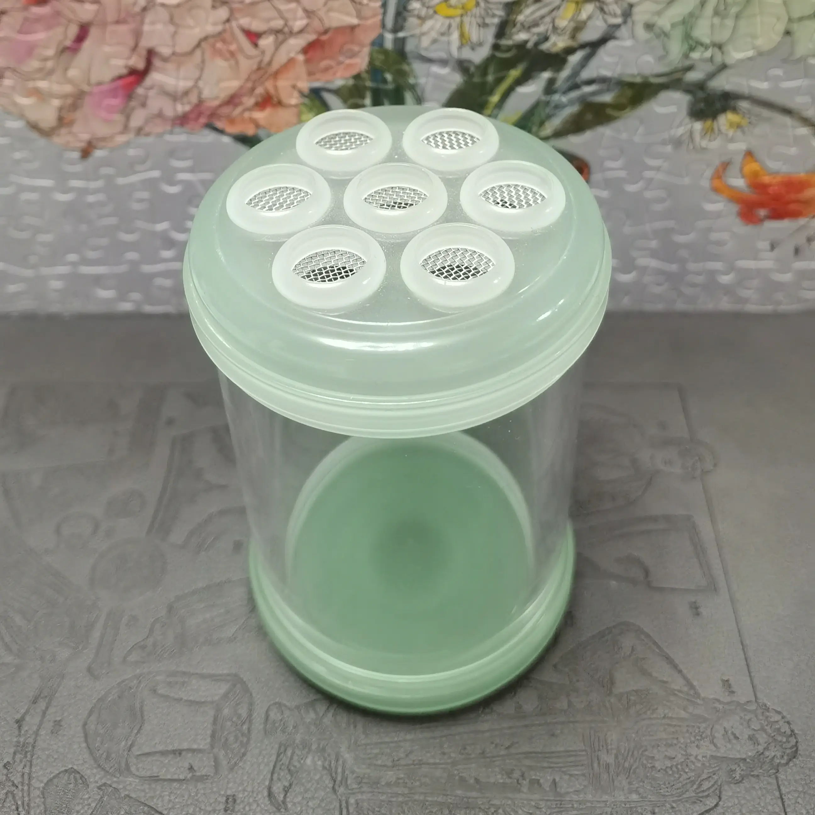 鸣虫时记【迟鸣】60仿翠玉冰蓝七孔60蝈蝈叫罐带簧