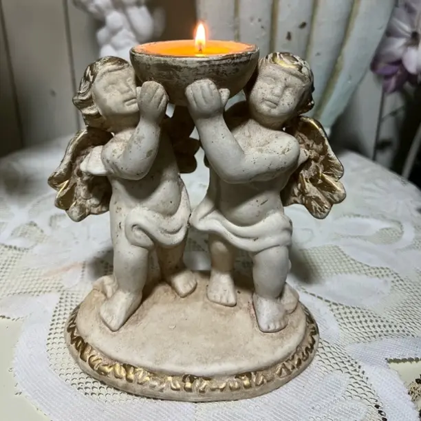 中古老货天使烛台出口尾单（默认微瑕/介意慎拍）