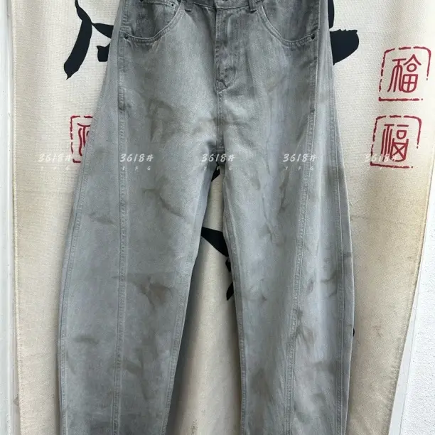 牛仔裤水洗微弹力做旧男立体剪裁弹力老爹裤休闲裤时尚高品质男裤