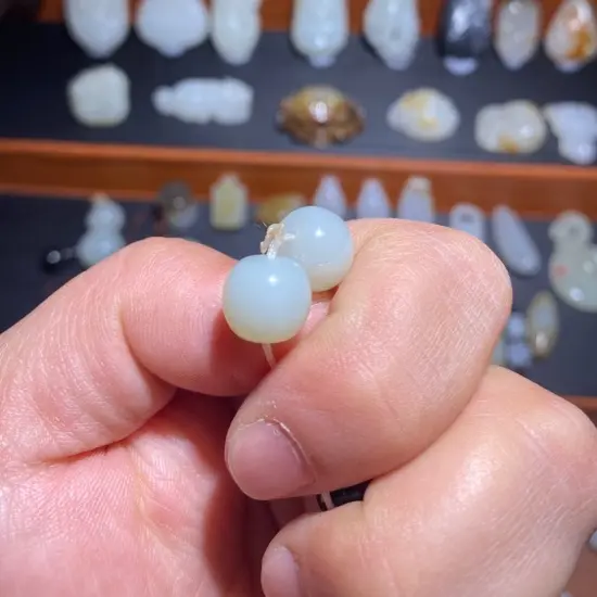 和田玉耳钉经典百搭国风设计精致小巧养耳洞