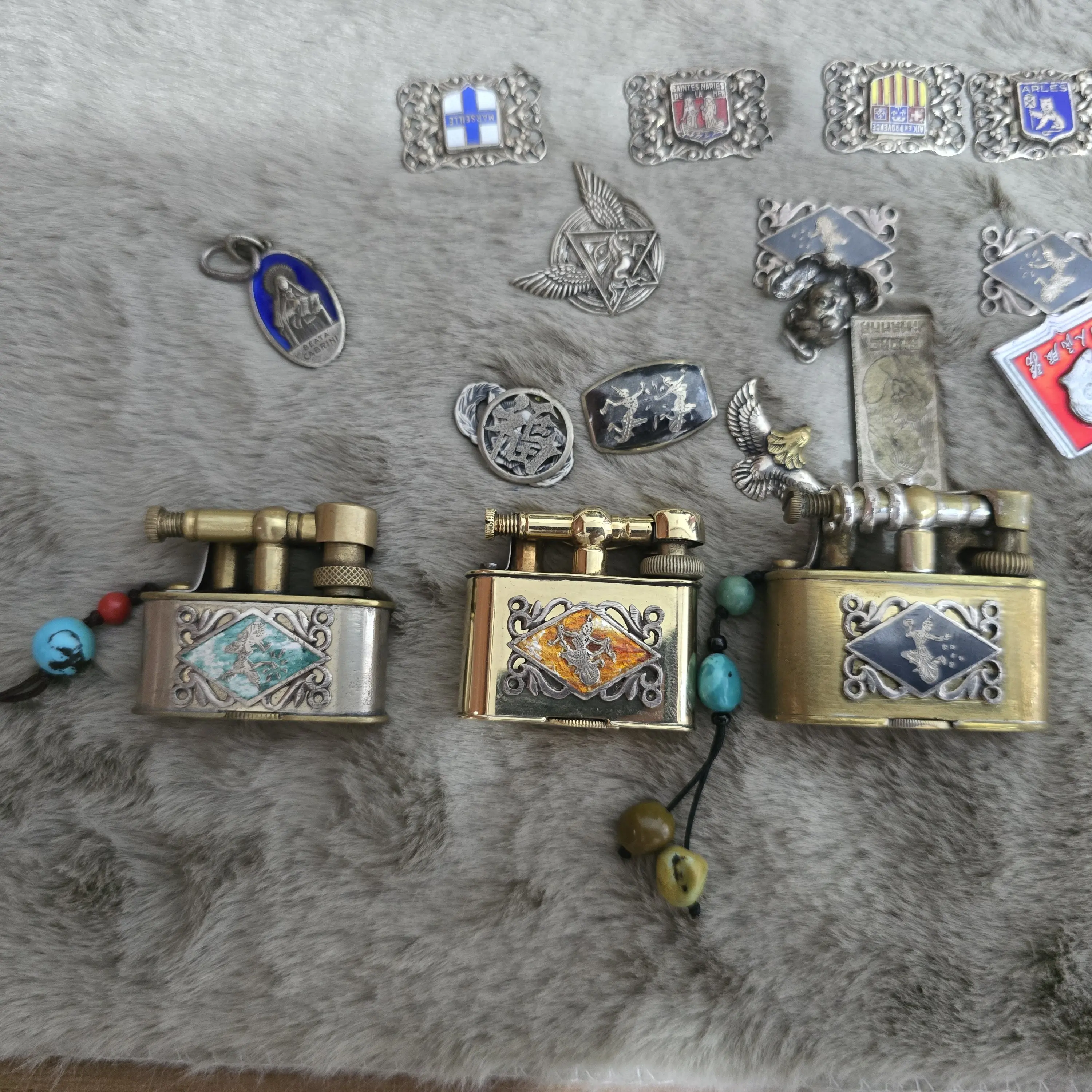 复古迷你打火机纯银贴章，请勿私拍，每个价格都不一样