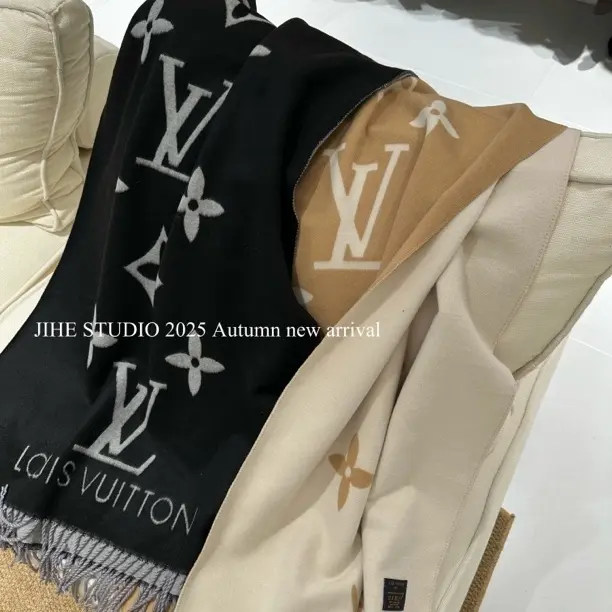 JIHE STUDIO羊绒双面围巾女冬季加厚保暖经典百搭 披肩轻奢时尚