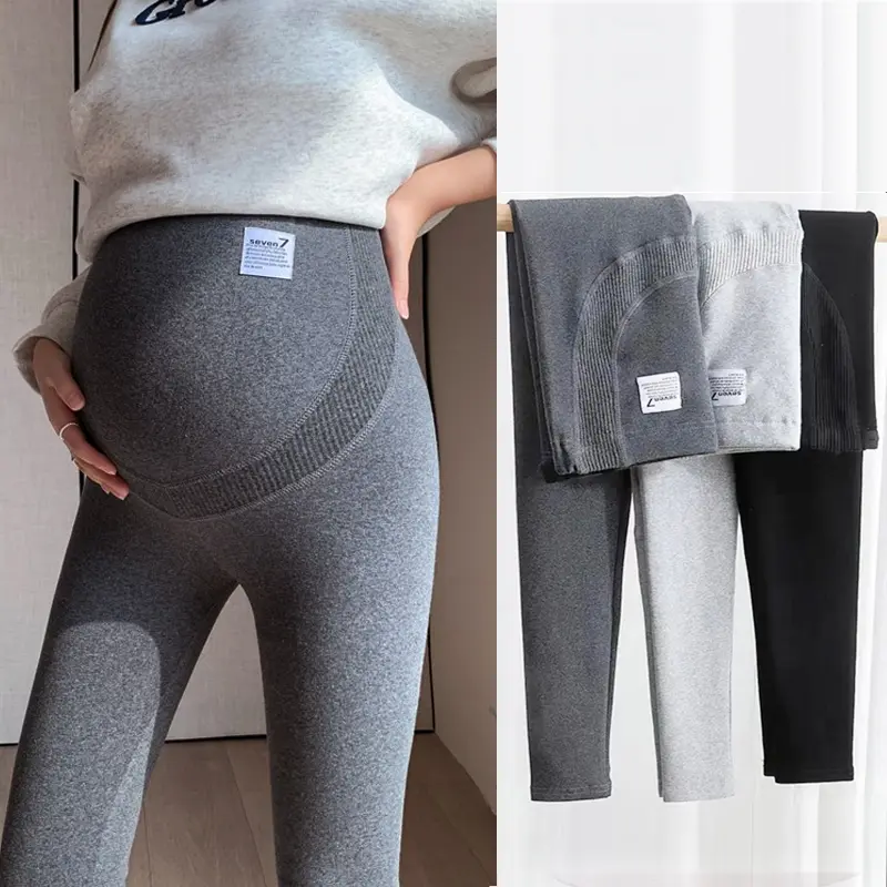 纯棉孕妇打底裤春秋外穿高腰托腹宽松显瘦可调节孕妇裤小脚裤孕妇