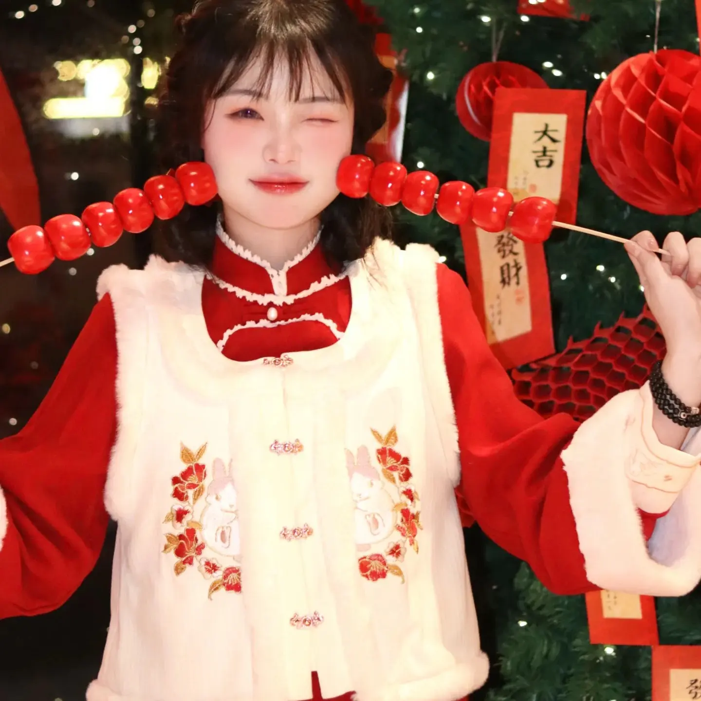 厚款中国风新中式古装毛绒中式马甲
