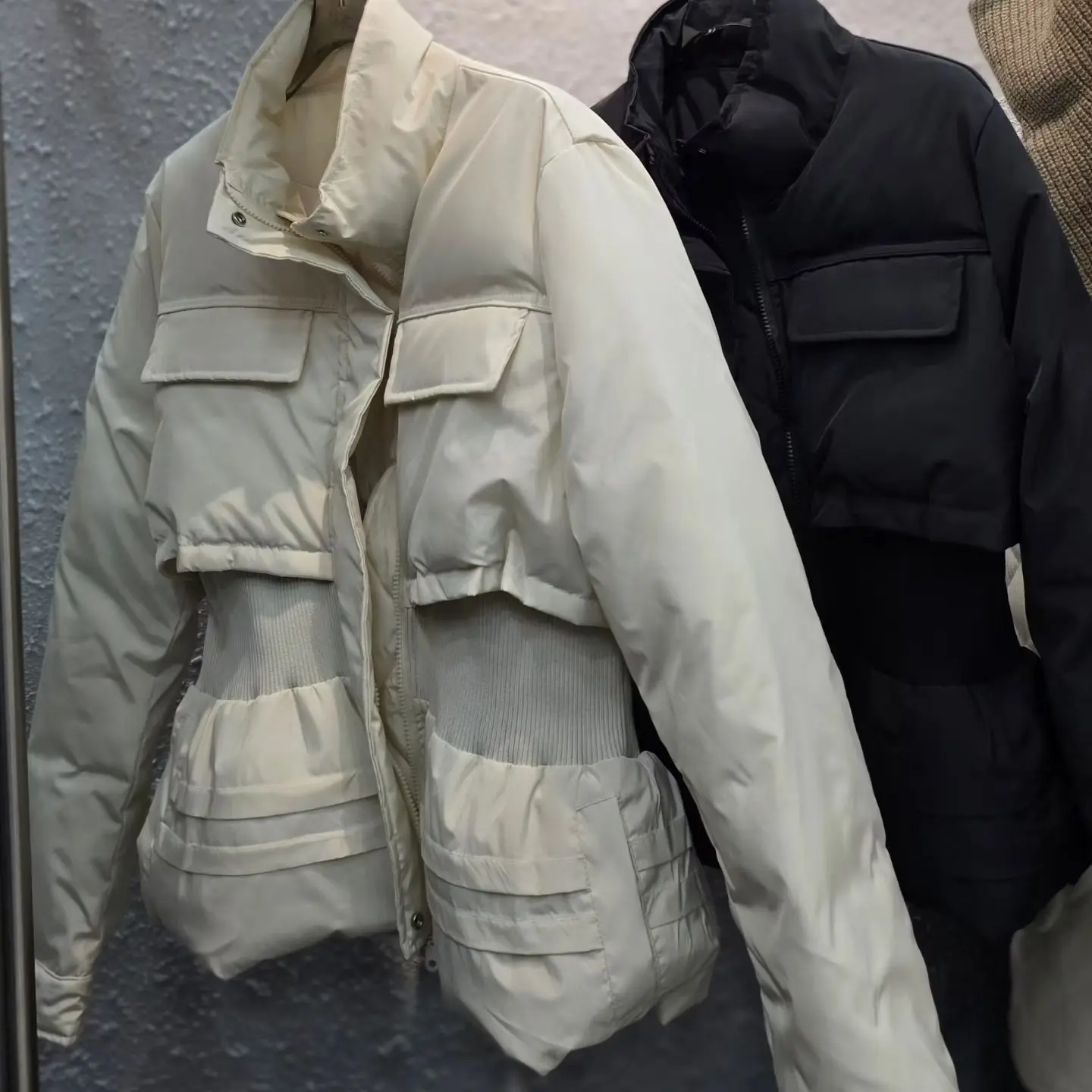 RX大码女装韩版显瘦休闲百搭收腰蚂蚁腰立领棉服外套冬季新款6350