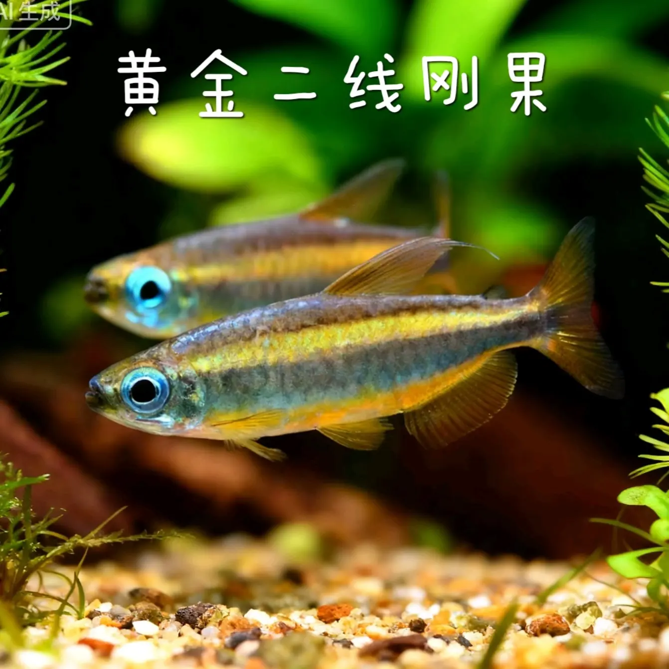 黄金二线刚果灯高端灯鱼观赏鱼热带鱼斑马鱼孔雀鱼活体淡水鱼包邮