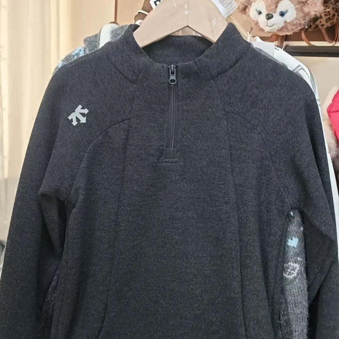 秋冬女男儿童拉链加绒加厚款童T