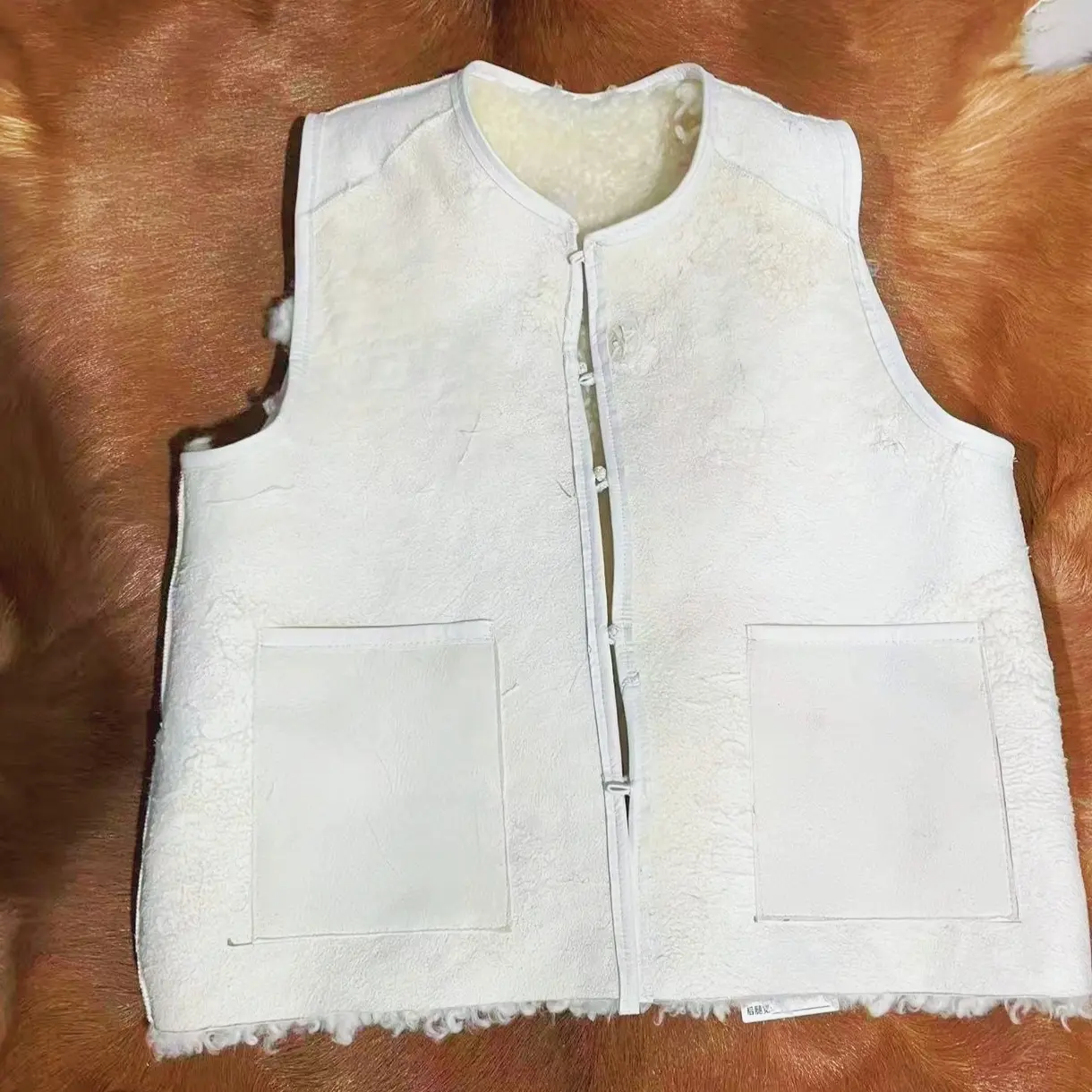 秋冬双面穿羊毛百搭中国风马甲外套