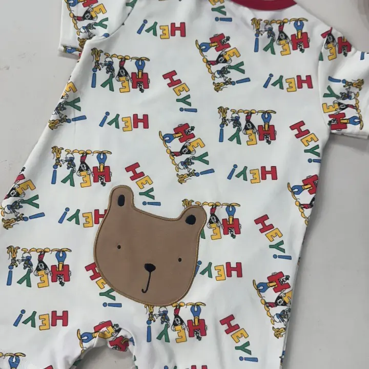 宝宝卡通纯棉短袖连体爬服舒适夏季婴童A类哈衣