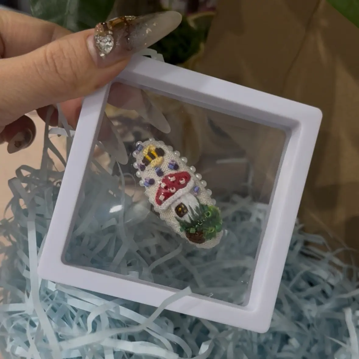 可爱手工刺绣发夹