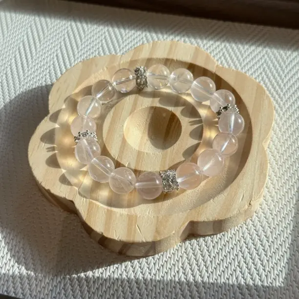 手链 【莫粉】春樱原创设计 淡粉色水晶手串