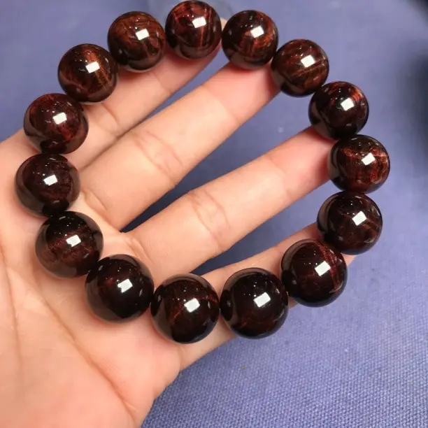 海南黄花梨老料紫油梨规格1.5cm手串水波纹沉水高密