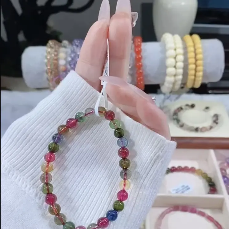  碧玺手串多样性发一