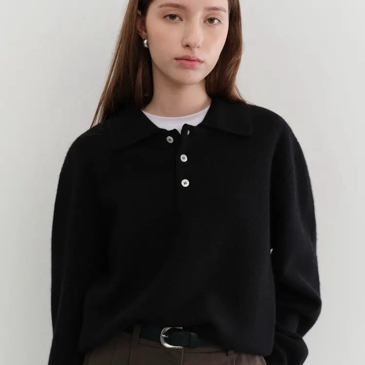 DUN*ST秋冬韩版polo领针织衫