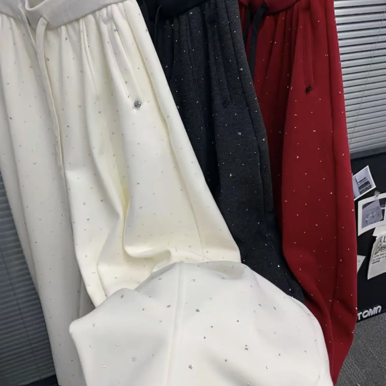 【新年红爆闪】加绒加厚弯刀阔腿裤卫裤秋冬款